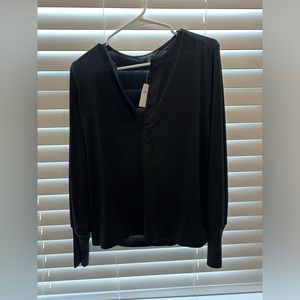 NWT Banana Republic Medium Black Long Sleeve Blouse